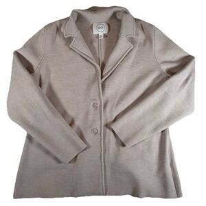 1901 Blazer Jacket Women's Sz XL Beige Button Up Long Sleeve Pockets